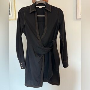 Veronica Beard mini Wrap Dress Lavella V-Neck Long sleeve Collared